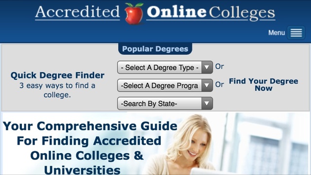 Visitors can now easily search for degrees and accredited schools and have the results populate quickly on their mobile device.