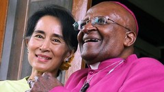 Desmond Tutu with Aung San Suu Kyi of Myanmar