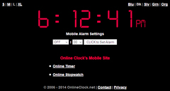 The Mobile Version of the world's original Online Alarm Clock at OnlineClock.net