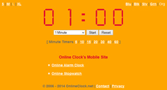 Mobile Timer on the Mobile Version of OnlineClock.net