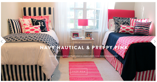 Nautical Navy and Preppy Pink Designer Bed in a Bag Set <br />
www.decor-2-ur-door.com<br />
Dorm Bedding, Apartment Bedding, Teen Bedding, Sorority Bedding