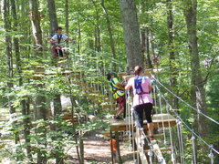 Climbers navigate the "treetop trails" of The Adventure Park at Storrs. (photo: Anthony Wellman)