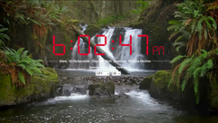 Online Alarm Clock with a Virtual Waterfall Background
