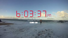 Online Alarm Clock with a Virtual Ocean Waves Background