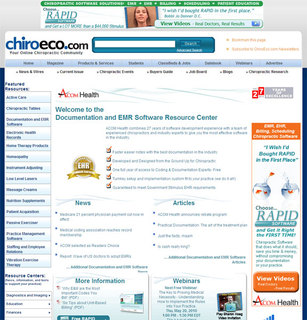 ACOM Health Sponsors Chiropractic Documentation and EMR Software Resource Center at ChiroEco.com
