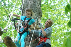 Many parents enjoy climbing with their children at The Adventure Park.