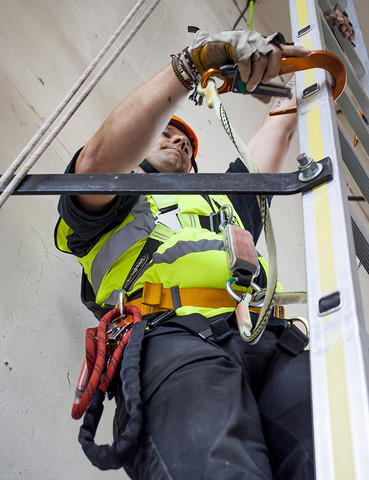 Wind turbine work at height and rescue training at heightec Leeds.