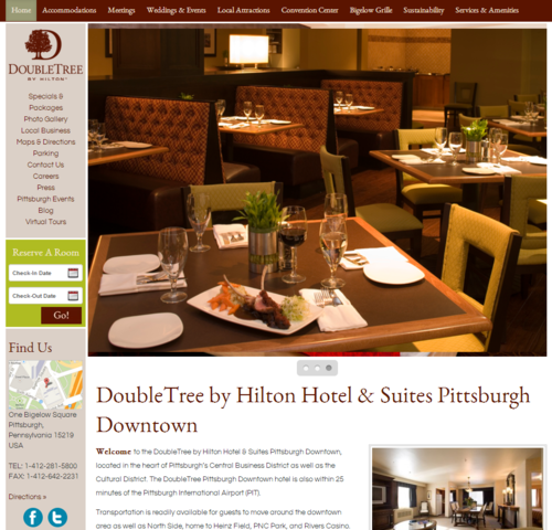 DoubleTree by Hilton Hotel & Suites Pittsburgh Downtown Aims to Enhance Customer Experience with their new web design.