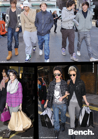 X factor finalists Cher Lloyd and One Direction have been spotted wearing a lot of clothing and footwear from top streetwear brand Bench in the last few weeks. 