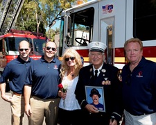 Lt. Paul Geidel and Remembrance Rescue Project Members during 9/11 ceremony in Los Angeles (Photo By John Conkel)