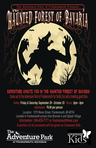 The Haunted Forest of Bavaria is a special event for Friday and Saturday nights in September and October at The Adventure Park at Frankenmuth.