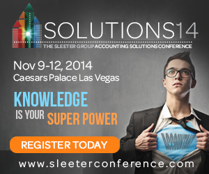 What's Your Superpower? Find out at the Sleeter Group's Solutions14 Accounting Conference. 