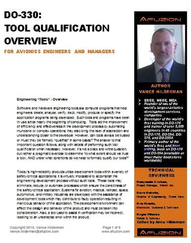 Afuzion's DO-330 Avionics Tool Qualification Whitepaper