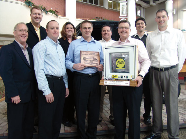 The Nussbaum team accepts Pella Corporation Carrier of the Year Award