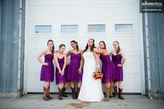 Bridesmaids at an industrial location near Oshkosh, Wisconsin.