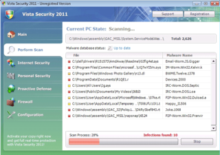 Vista Security 2011 (Fake Security App) Pretends to be Associated with Windows Vista