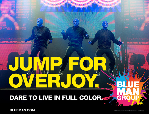 Jump for Overjoy, from the Blue Man Group campaign "Dare to Live in Full Color"