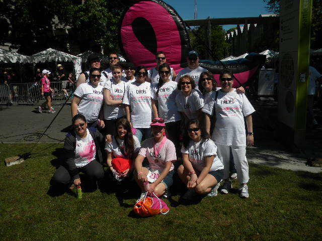 Survivor, Yolanda Anderson, at the Race for the Cure with her devoted family and friends.