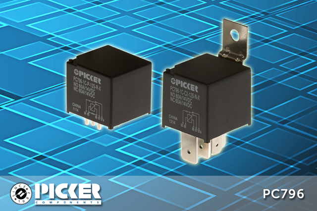 Picker Components' PC796 is ideal for motor controls, which utilize normally closed contacts for dynamic braking.