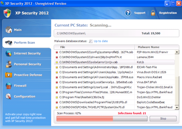 XP Security 2012 is a scam! Take a look at XP Security 2012's scanner