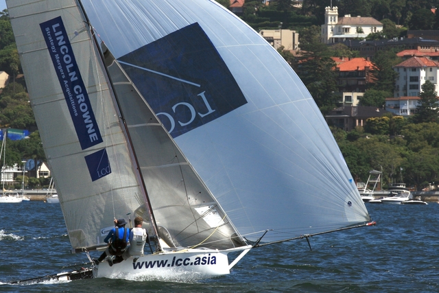 Lincoln Crowne & Company 12 Foot Skiff Flying On Beautiful Sydney Harbour