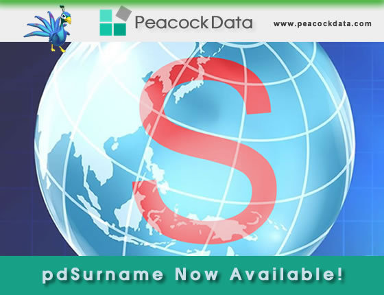 pdSurname introduces Peacock Data's new phonetic name matching technology.