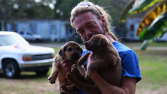 Jason Moore rescues two feral puppies in Give Me Shelter.