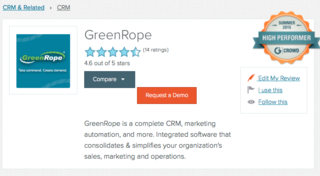 GreenRope Sits Alongside Some of the CRM and Marketing Automation Industry's Biggest Players