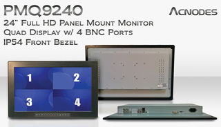 Acnodes' 24 Inch Full FD Panel Mount Quad Display Monitor 