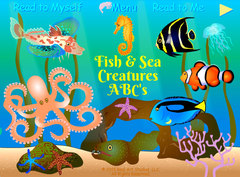 Fish & Sea Creatures ABCs App home screen.