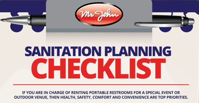 Get started planning your event's sanitation needs with help from Mr. John. 