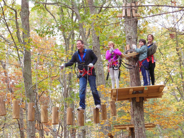 The Adventure Park is a great autumn family activity. With 13 aerial trails to choose from there is the right challenge for every climber, age five and up. (Photo: Outdoor Ventures)