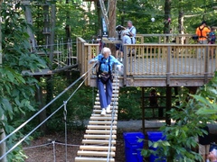 Barbara starts her climb on "Sunflower" aerial trail. (Photo: Anthony Wellman, Outdoor Ventures)