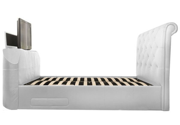 White Leather TV Beds under £1000