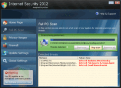 Internet Security 2012 performs a system scan that shows bogus results