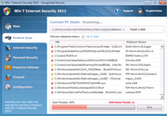 Windows 7 Internet Security 2012 shows a fake system scan