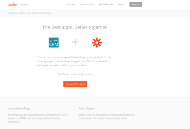 Zapier and GreenRope. Better Together. 