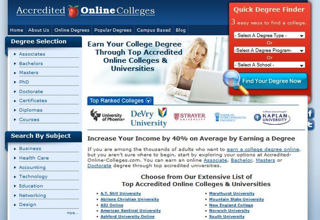 Xcellimark redesigned Accredited-Online-Colleges.com with a fresh, new look that's easy to navigate.