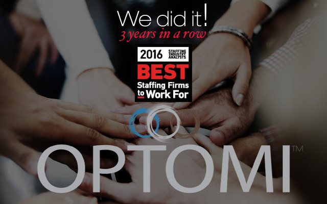 Optomi wins 2016 Best Staffing Firms to Work For® award