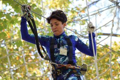 Emmanuela ("Emmy") Nazario displays the climbing concentration that led her victorious climb at The Iron Monkey at The Adventure Park at Virginia Aquarium. (Photo: Outdoor Ventures)