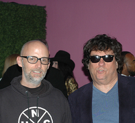 Harvey with record producer-songwriter Moby (photo by Harold Sherrick)