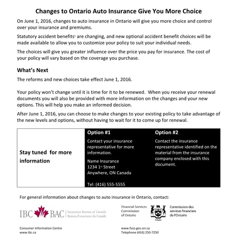 Ontario Auto Insurance Reform