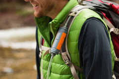 MUV used as an inline water filter with a hydration backpack.
