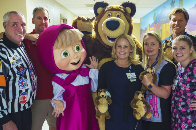 Paul Stewart, Chuck Borge, Masha, Erica Nansen, Kimberly Grettum and Sarah Castiel, Ron Duguay and the Bear.