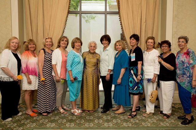 (l to r) Marcia Weiss, Debby Kohn, Susan Isaacs, Esther Friedberg, Gail Simpson, Chellie Goldwater Wilensky, Ivy Liebross, Susan Brownstein, Jan Gurvitch, Doris Katz, Hilary Botchin, Raena Zucker