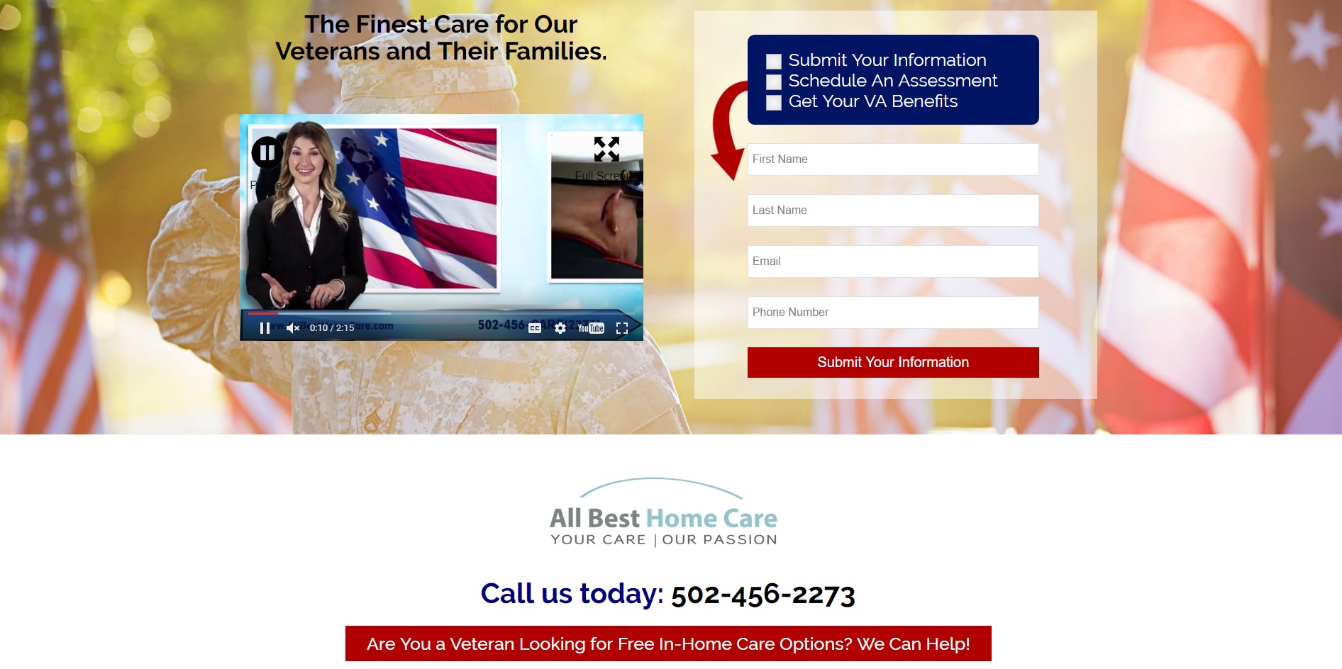 Louisville Home Care Agency Launches New site Serving Veterans and