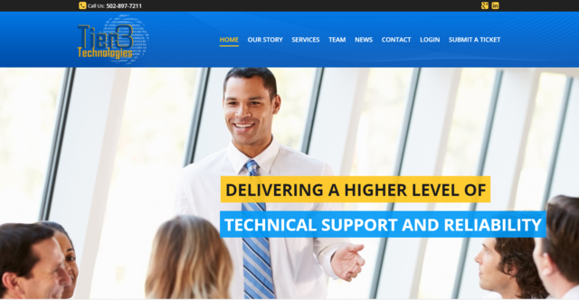 Tier3 Technologies' new website design incorporates the company's classic gold and blue colors found in their logo.