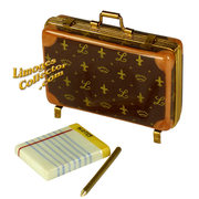 Designer Briefcase, Notepad & Pen Limoges box LimogesCollector.com