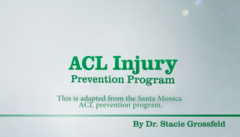 Dr. Stacie Grossfeld adapted the ACL Injury Prevention Program from the Santa Monica ACL Prevention Program created by Dr. Bert Mendelbaum.