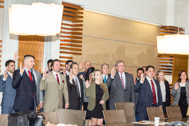 New Thomas Jefferson School of Law Alumni Association Board being sworn in.